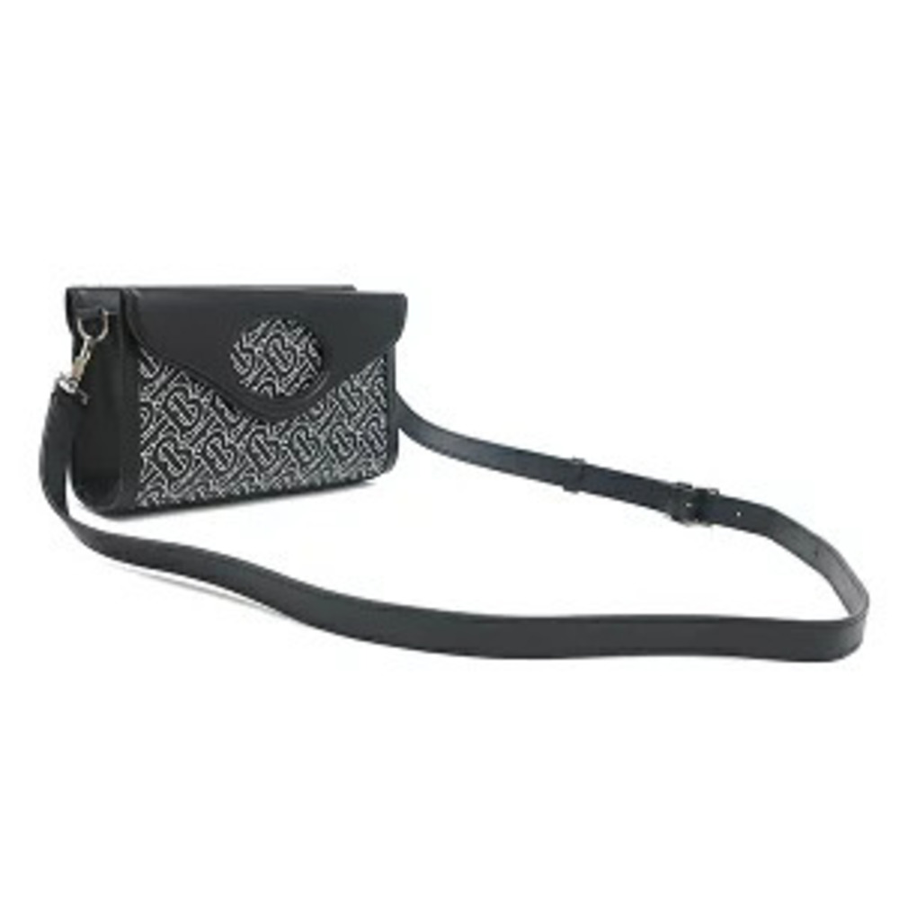 Burberry bag BT logo leather shoulder black white clutch - Picture 2 of 6